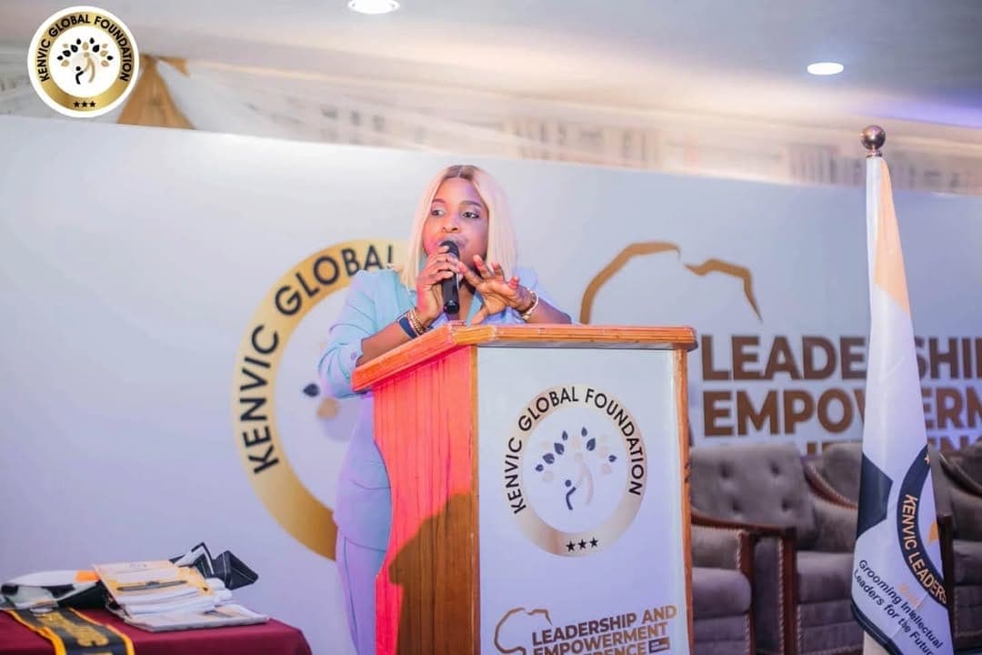 A speaker at the Kenvic Global Foundation podium